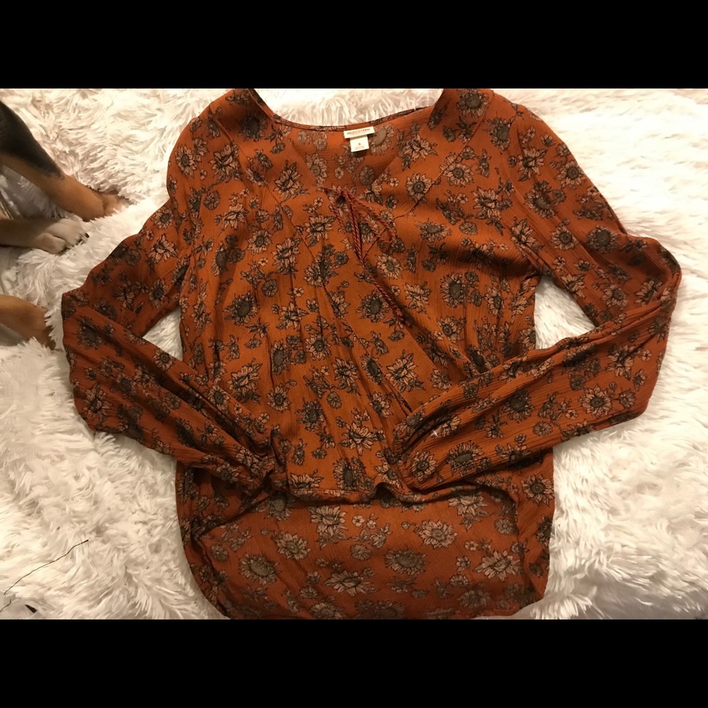 Sun flower long sleep wrap top